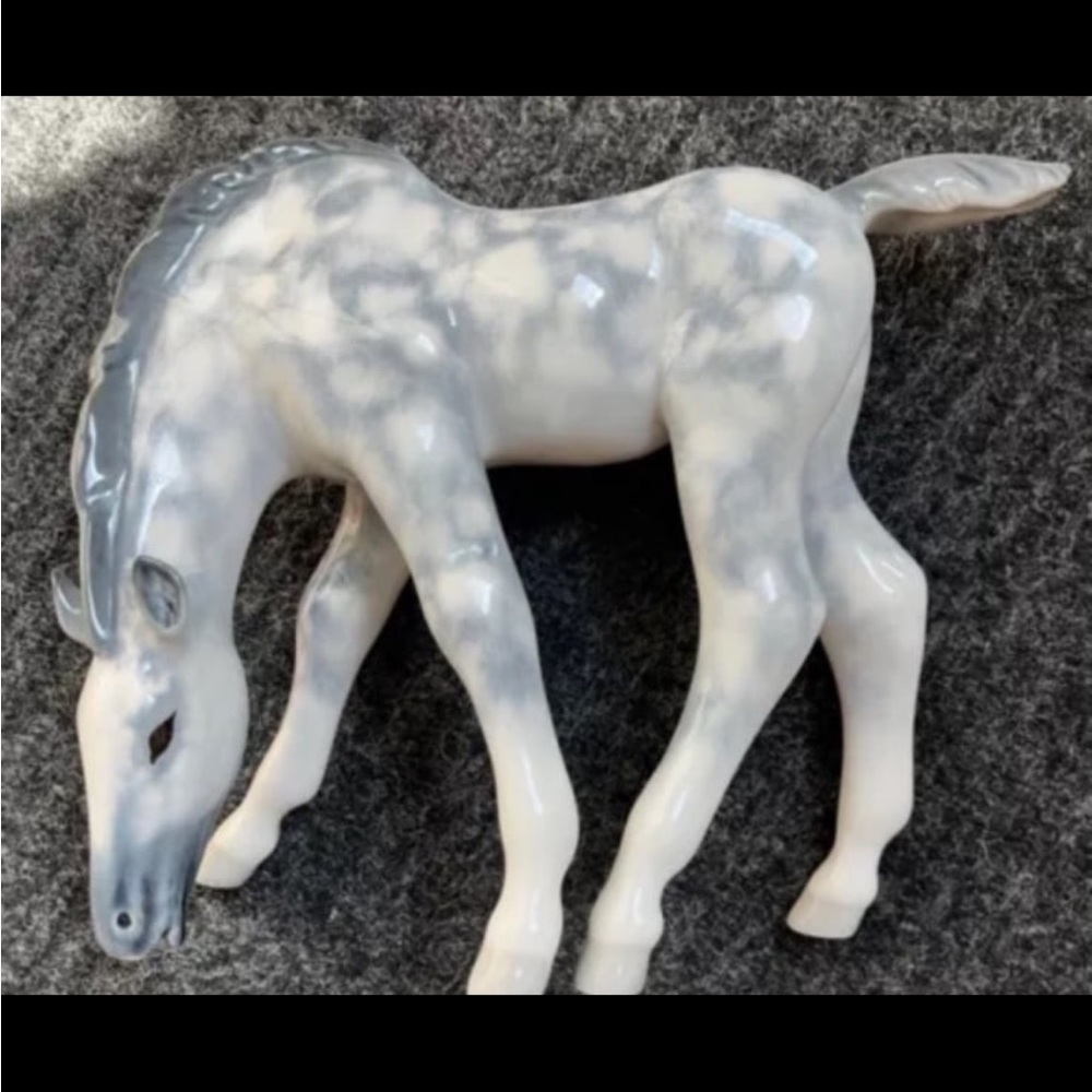 Vintage Imperial Russian Porcelain Factory Grazing Dapple Gray Foal Iladro USSR